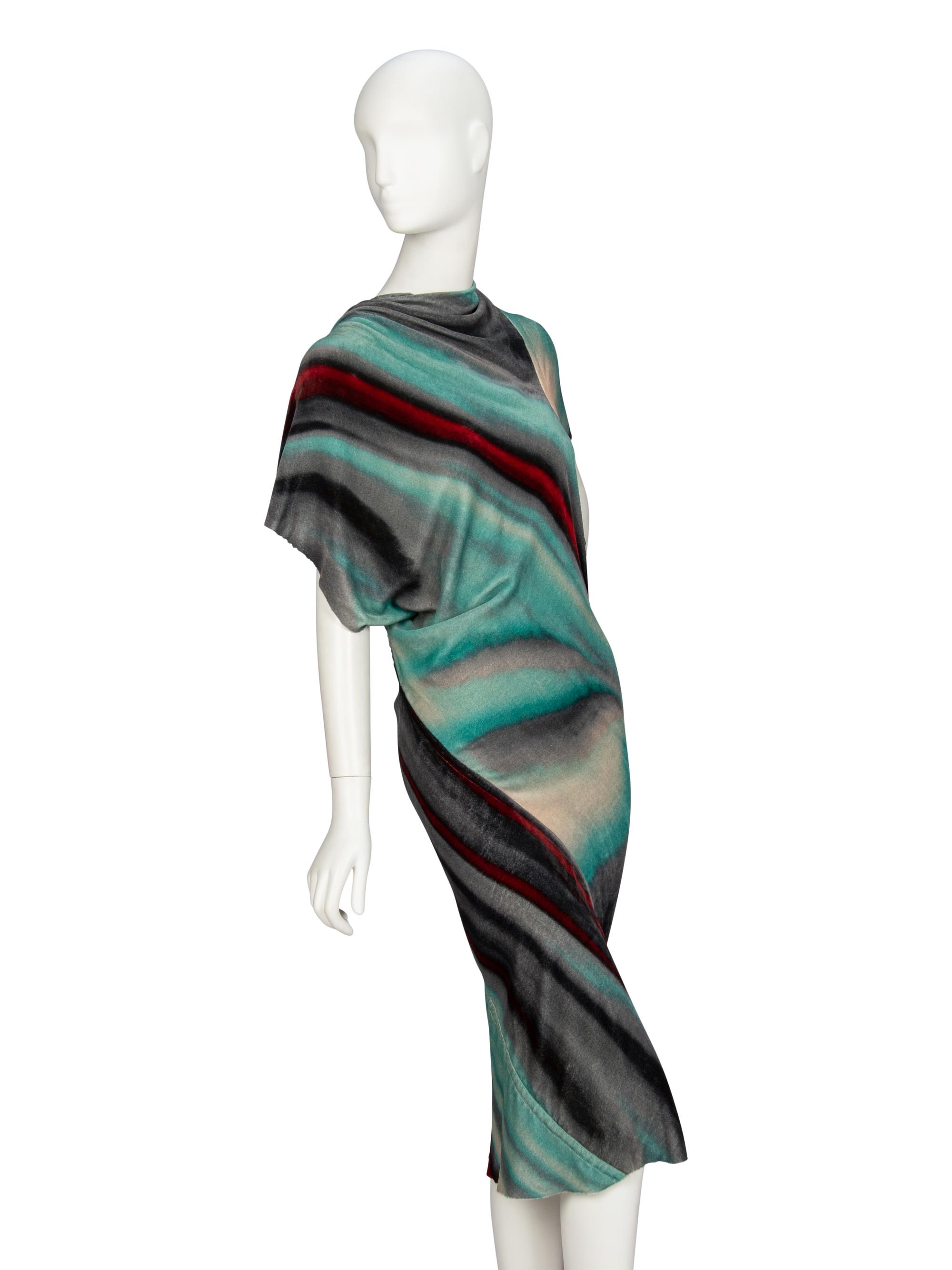 RICK OWENS, DRAPED VELVET DRESS