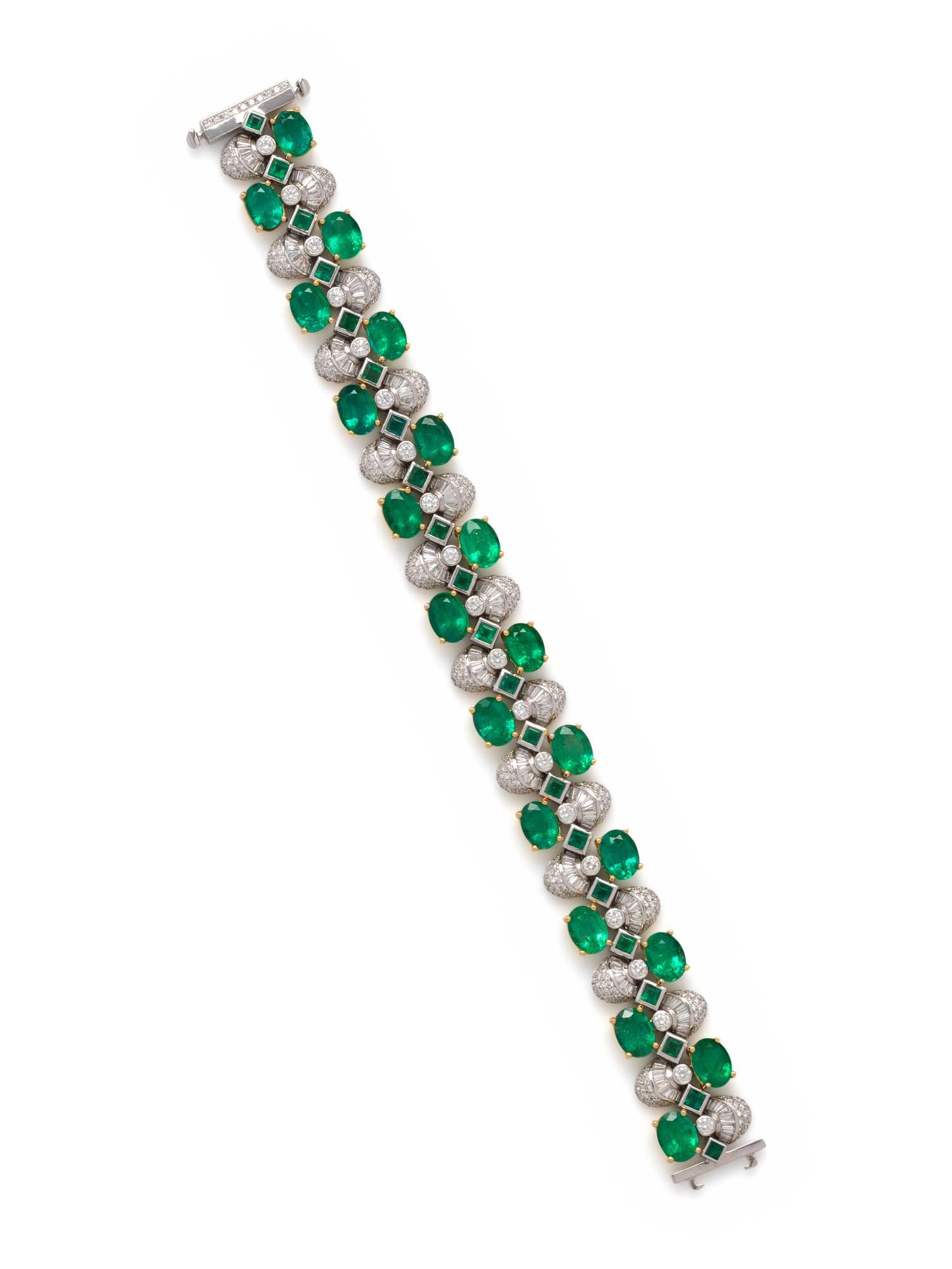 EMERALD AND DIAMOND BRACELET