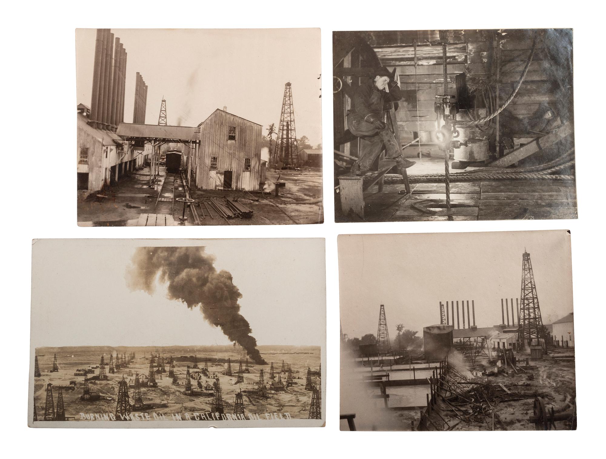 [MINING]. A group of approx. 80 RPPCs & photographs of mining and oil drilling.