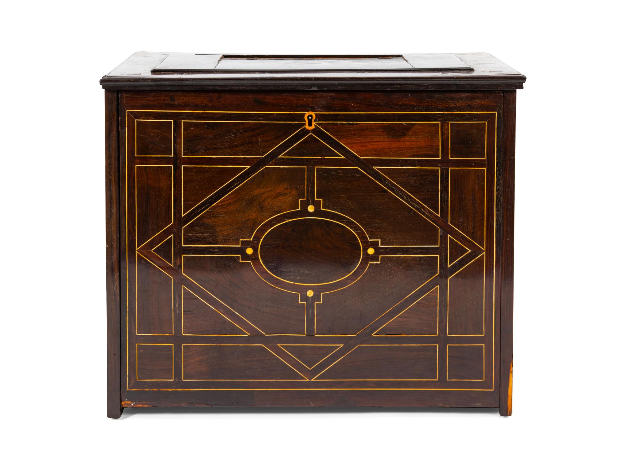 An Italian Inlaid Rosewood Vargueno