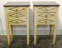 A Pair of Empire Style Painted Side Tables Height 23 3/4 x width 14 x depth 12 1/4 inches. — CIRCA 1920s