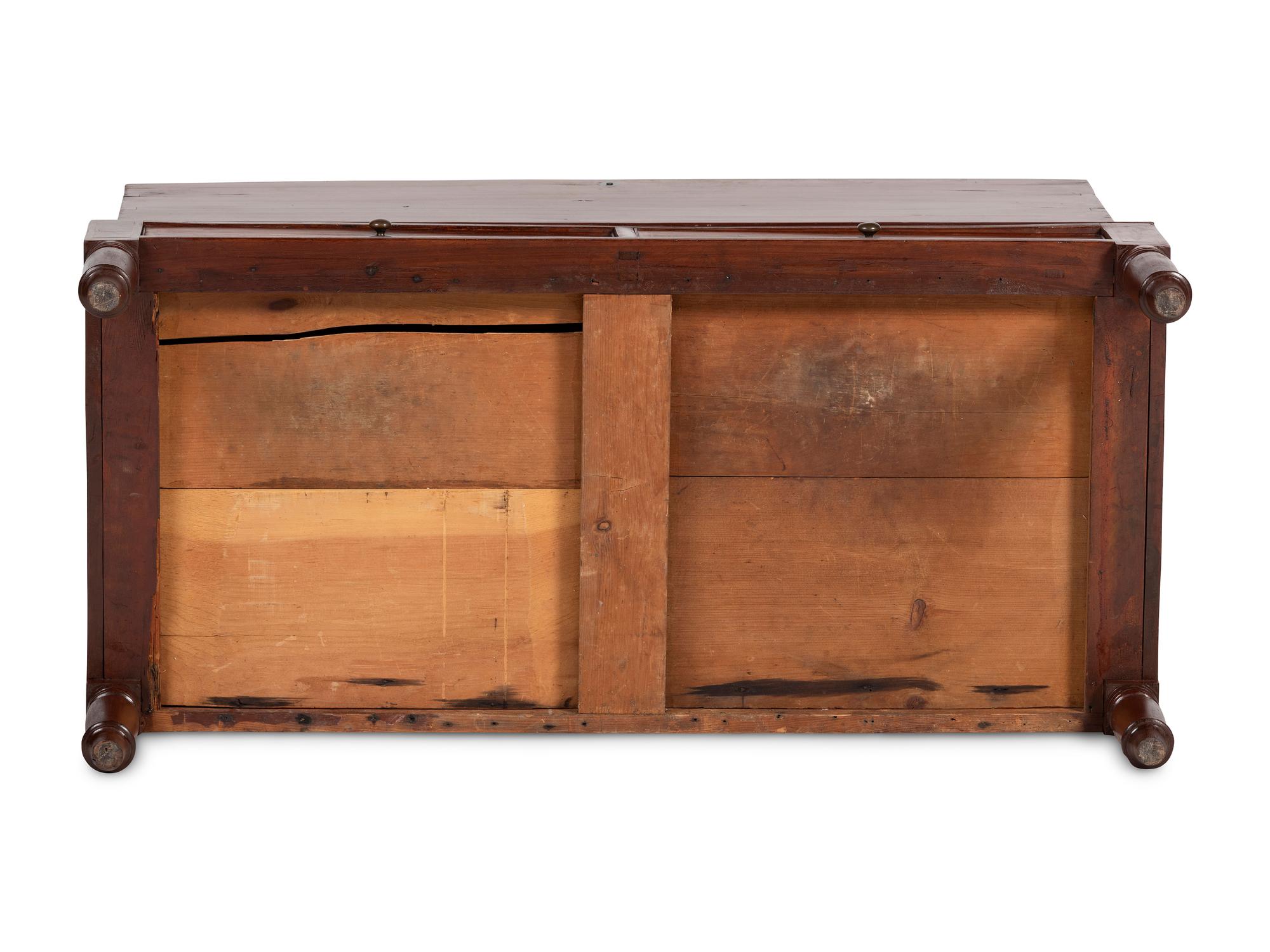 A Late Federal Bermuda Cedar Two-Drawer Blanket Chest on Frame