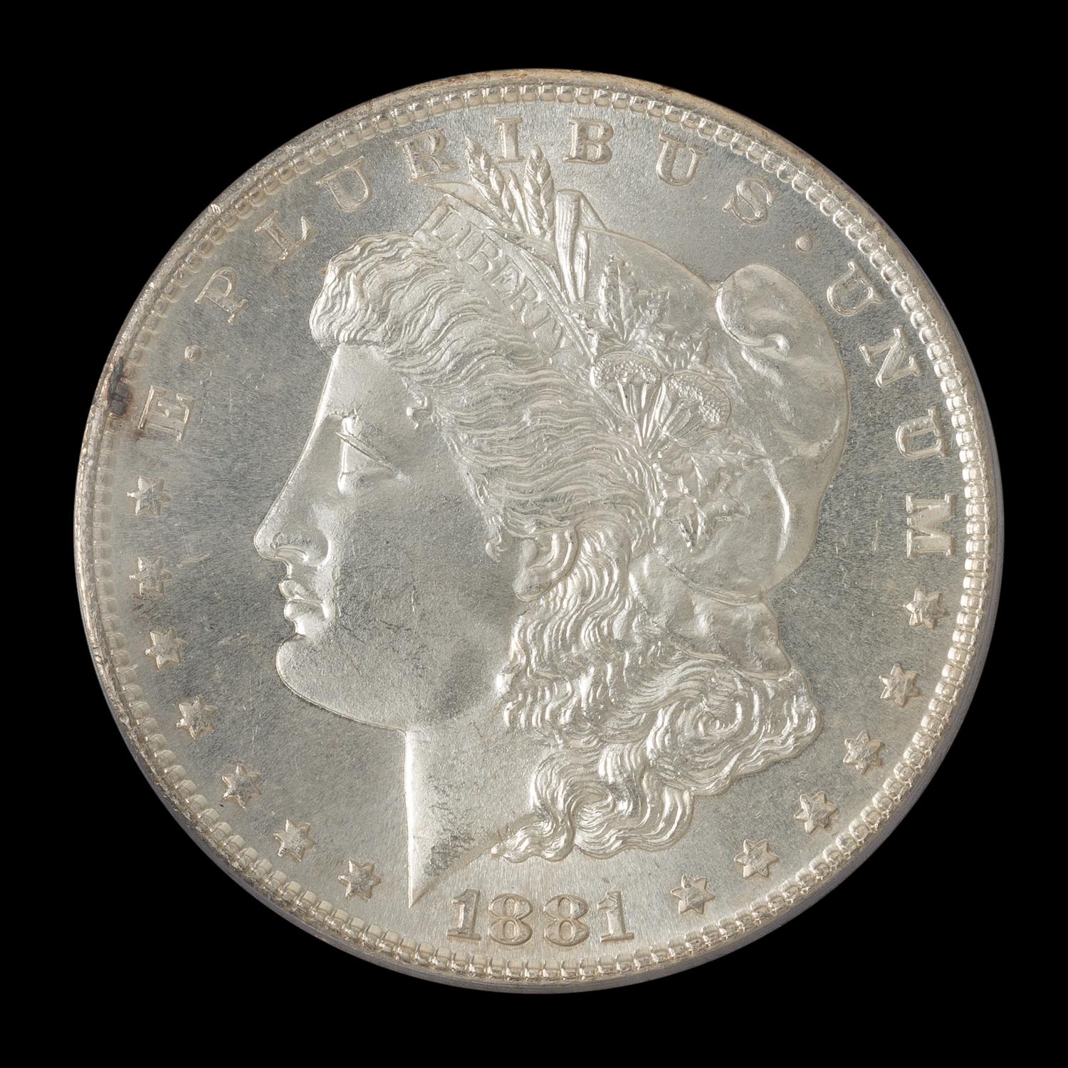 An 1881-S Morgan Silver Dollar Coin [PCGS MS65]