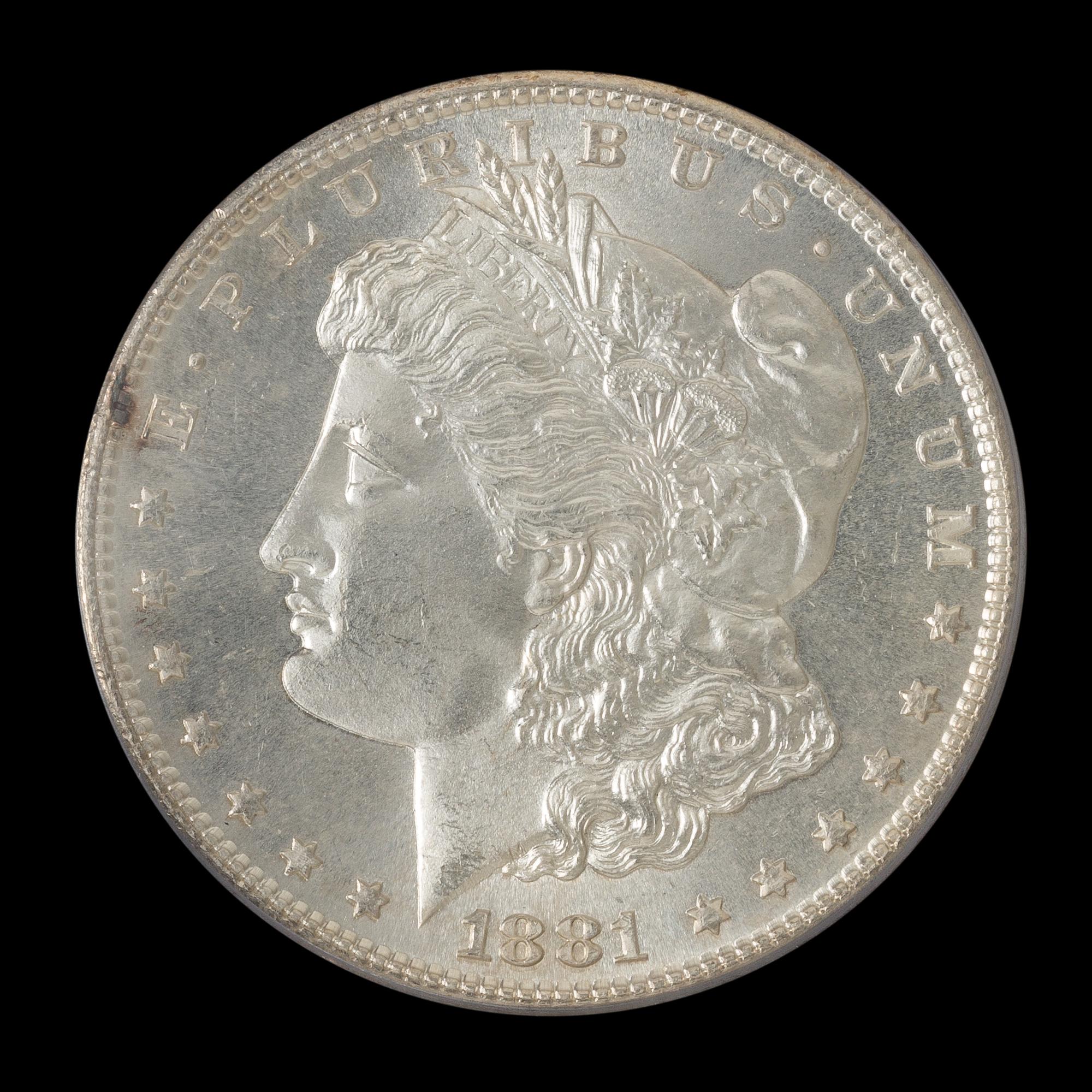 An 1881-S Morgan Silver Dollar Coin [PCGS MS65]