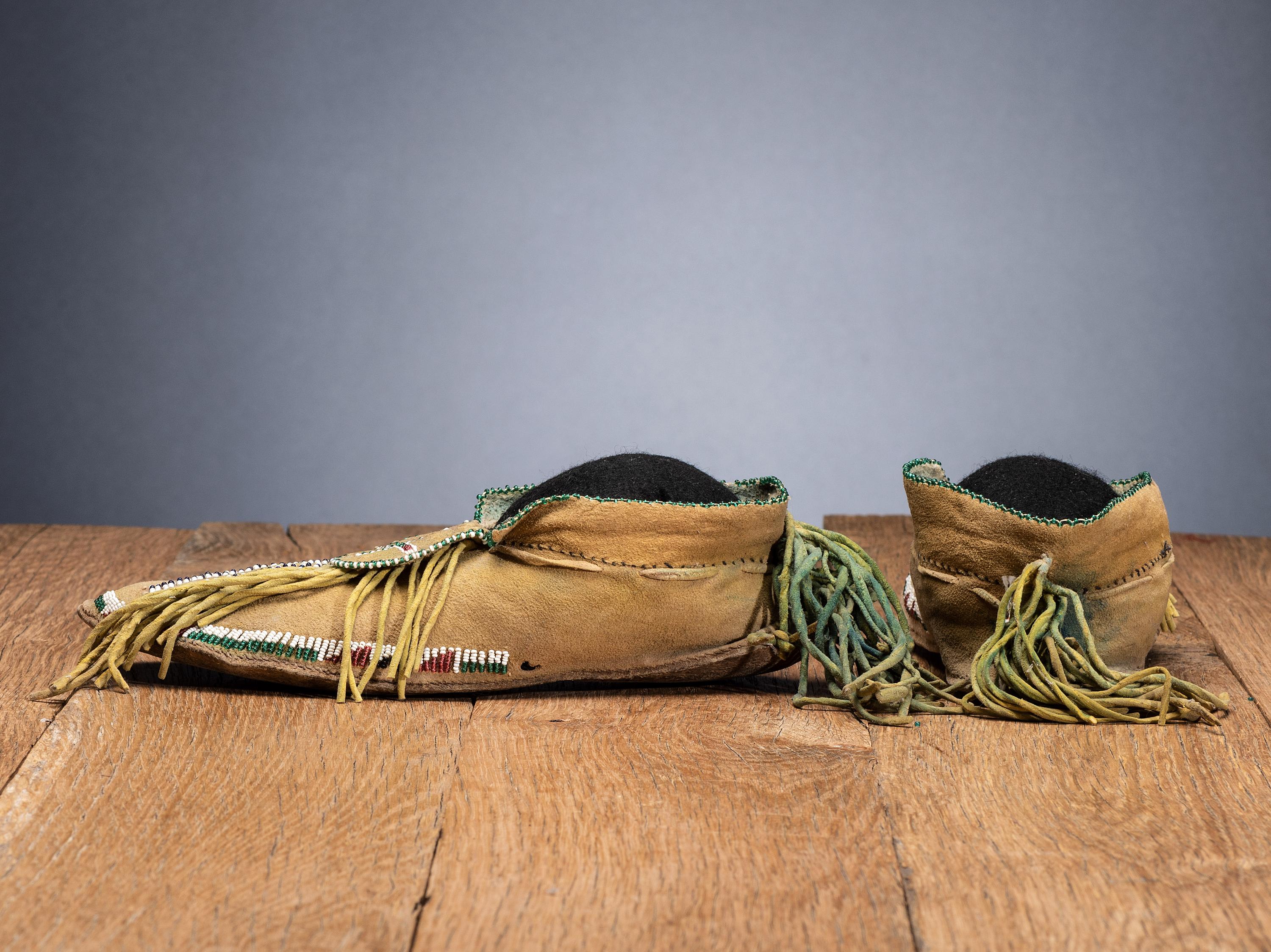 Comanche Beaded Hide Moccasins