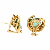 TIFFANY & CO., TOURMALINE, DIAMOND, AND YELLOW GOLD EARRINGS
