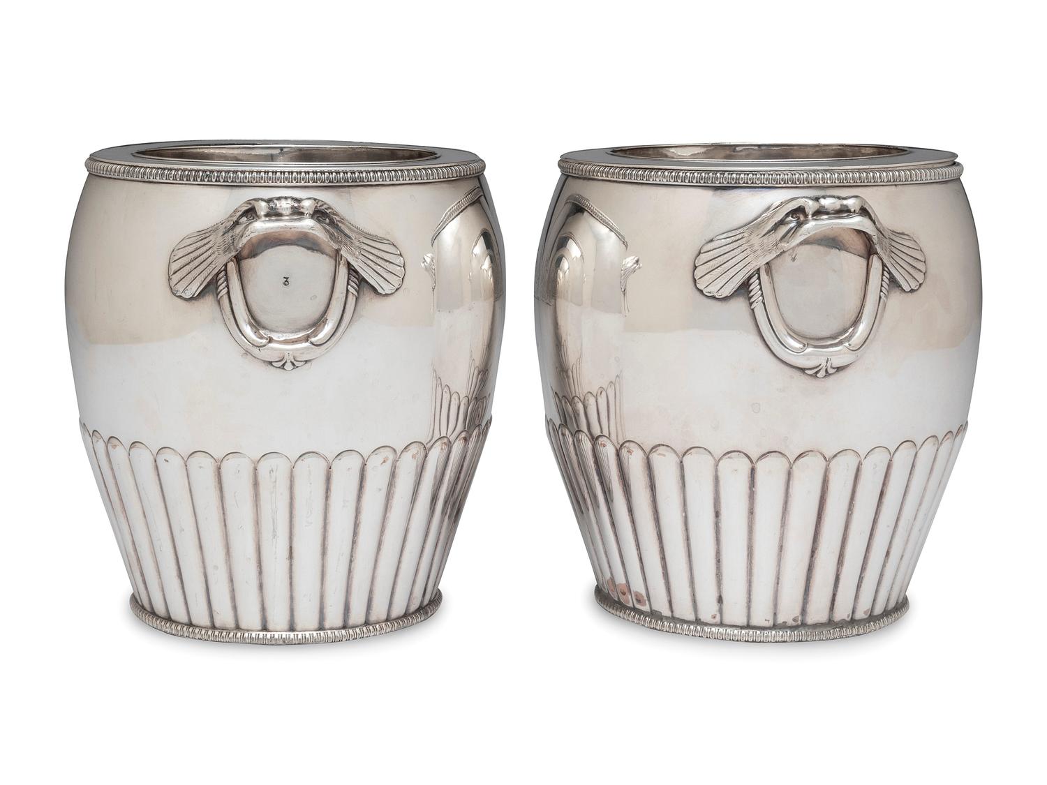 A Pair of Silver-Plate Champagne Buckets