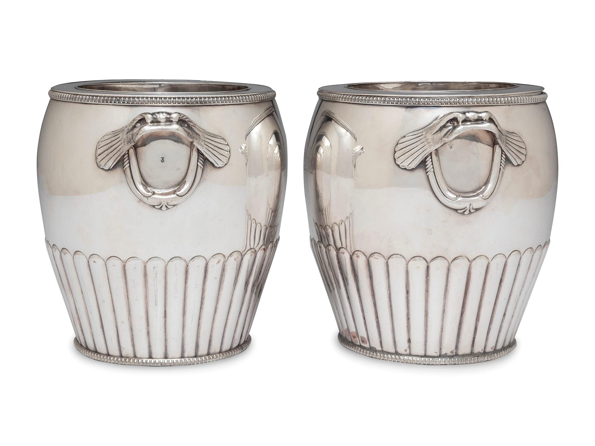 A Pair of Silver-Plate Champagne Buckets