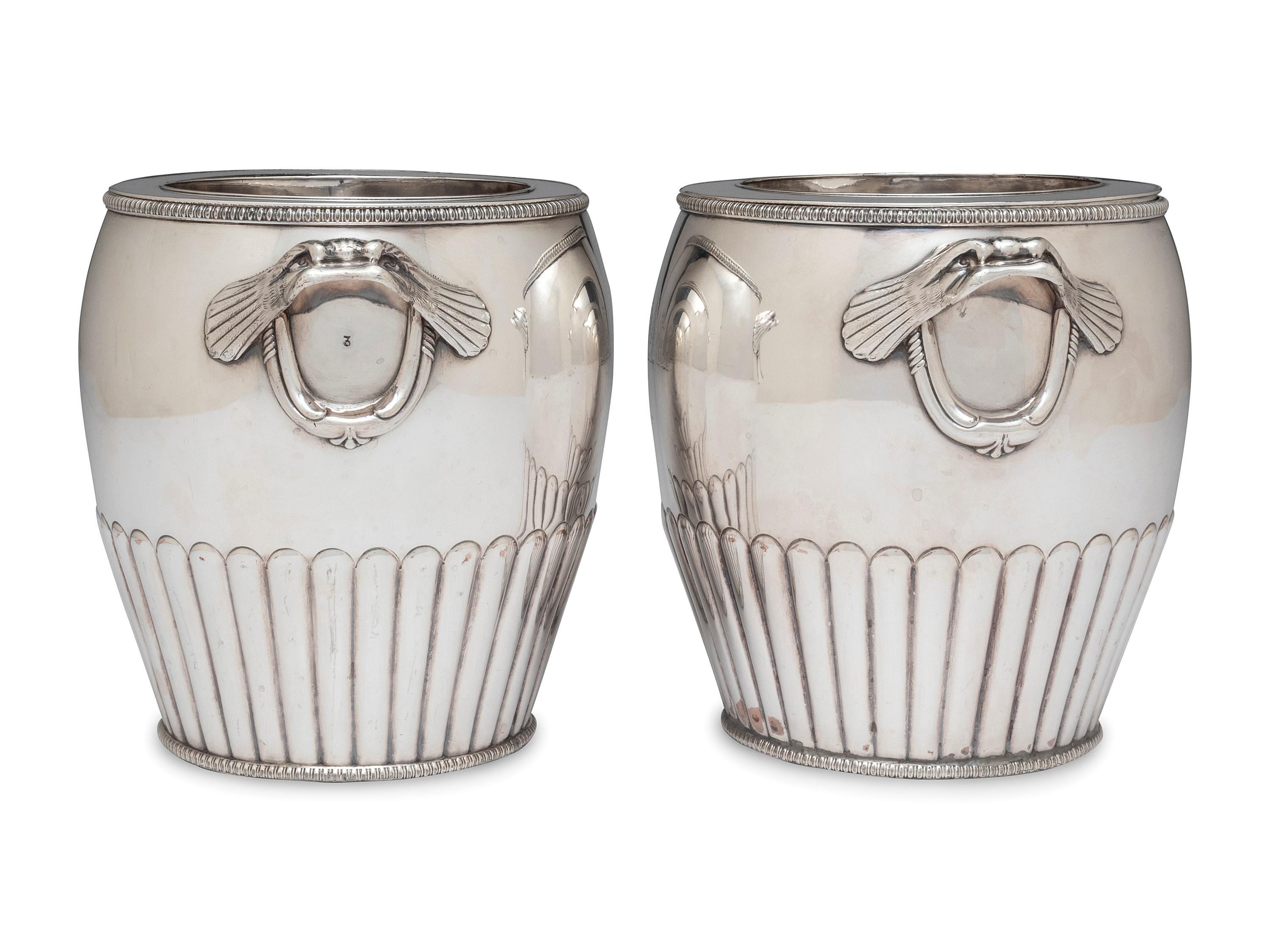 A Pair of Silver-Plate Champagne Buckets