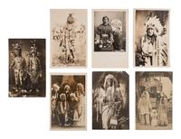 [NATIVE AMERICANS]. A group of 22 real photo postcards with Native American subjects, including: