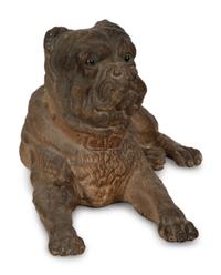 A Pair of English Painted Terracotta Pugs