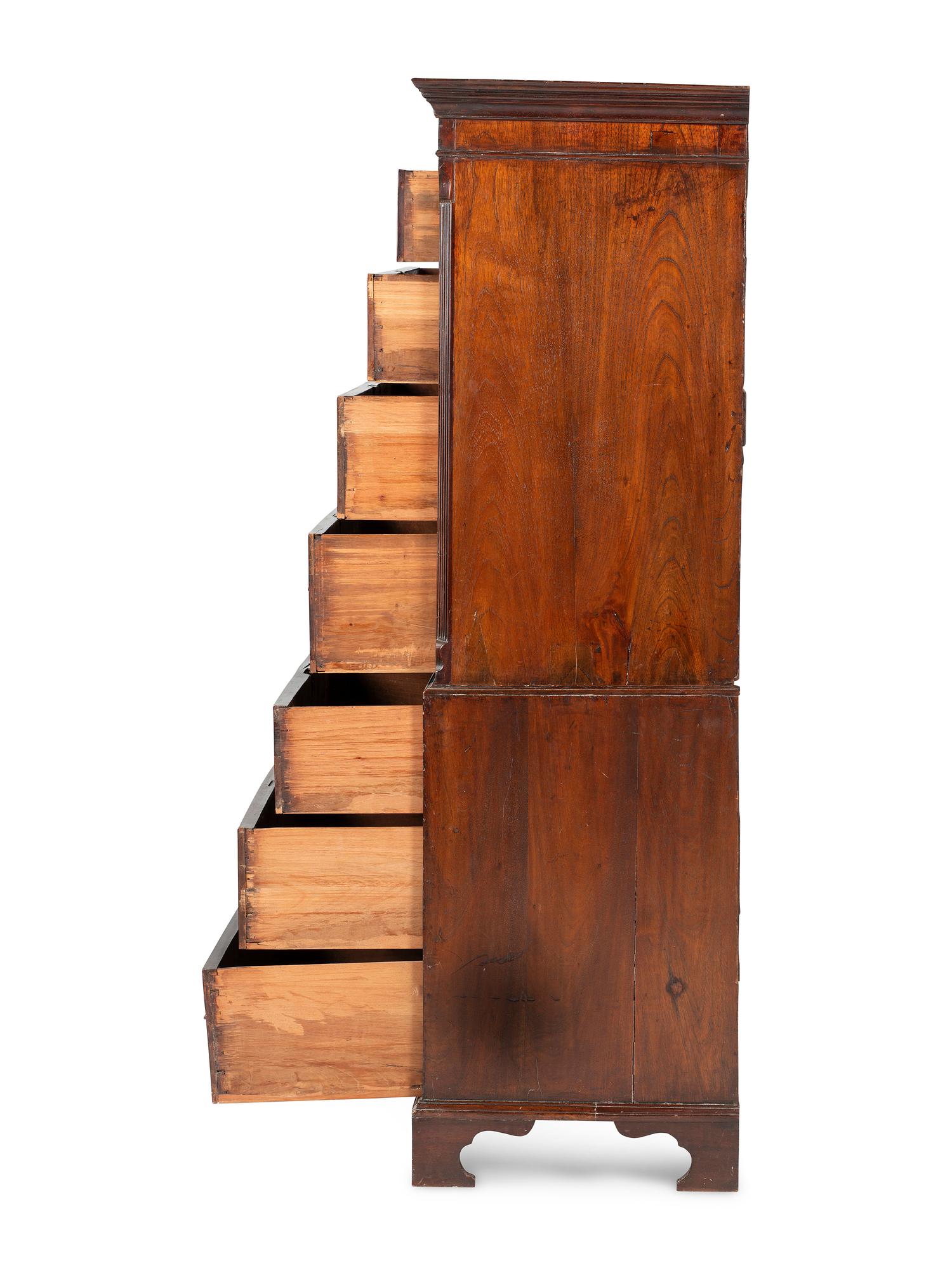 A George III Figured Mahogany Chest-on-Chest