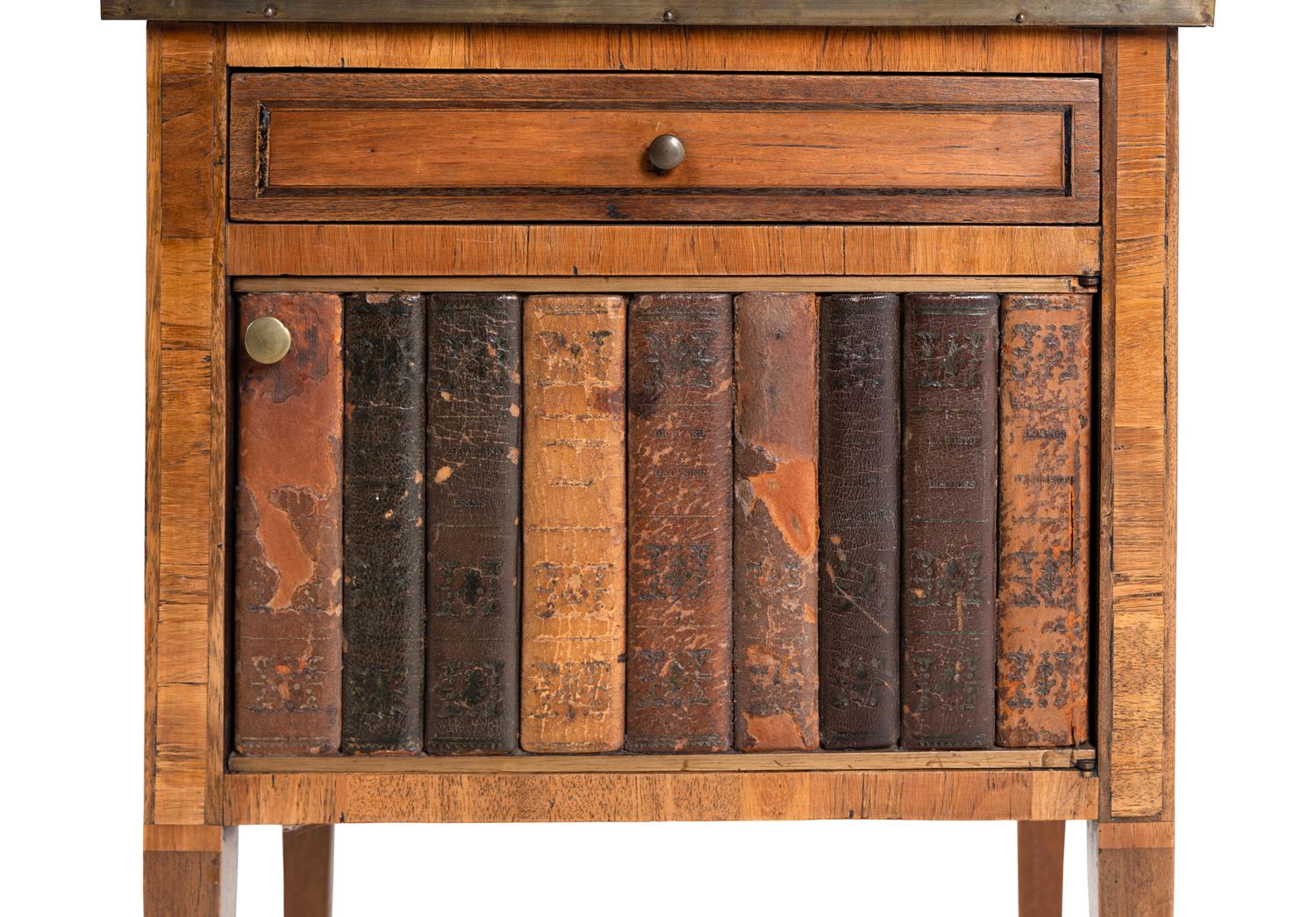 A Louis XVI Style Faux Book-Front Side Table