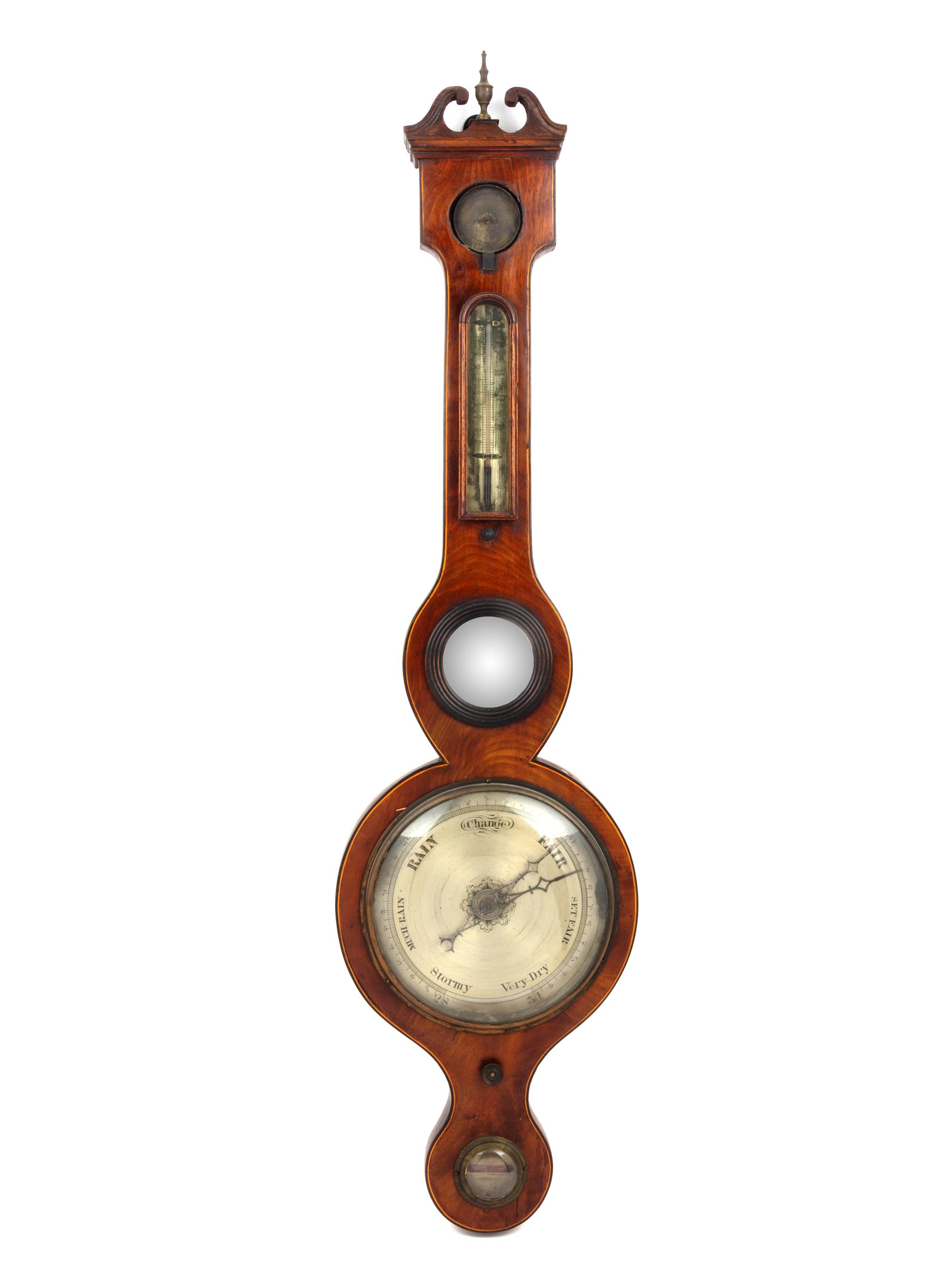 An English Mahogany Wheel Barometer