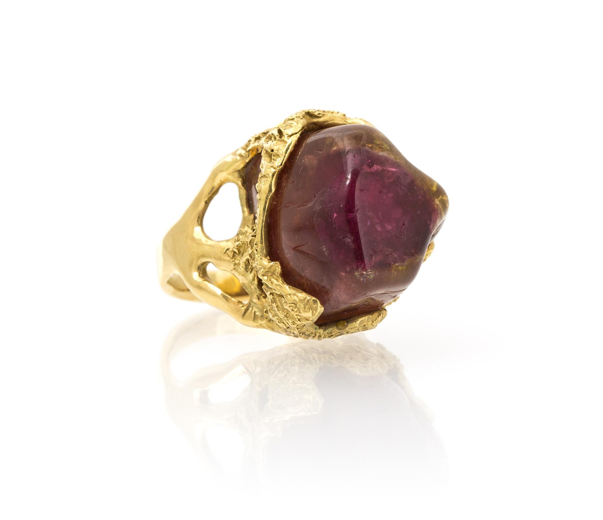 A Yellow Gold and Tourmaline Ring, 17.80 dwts.