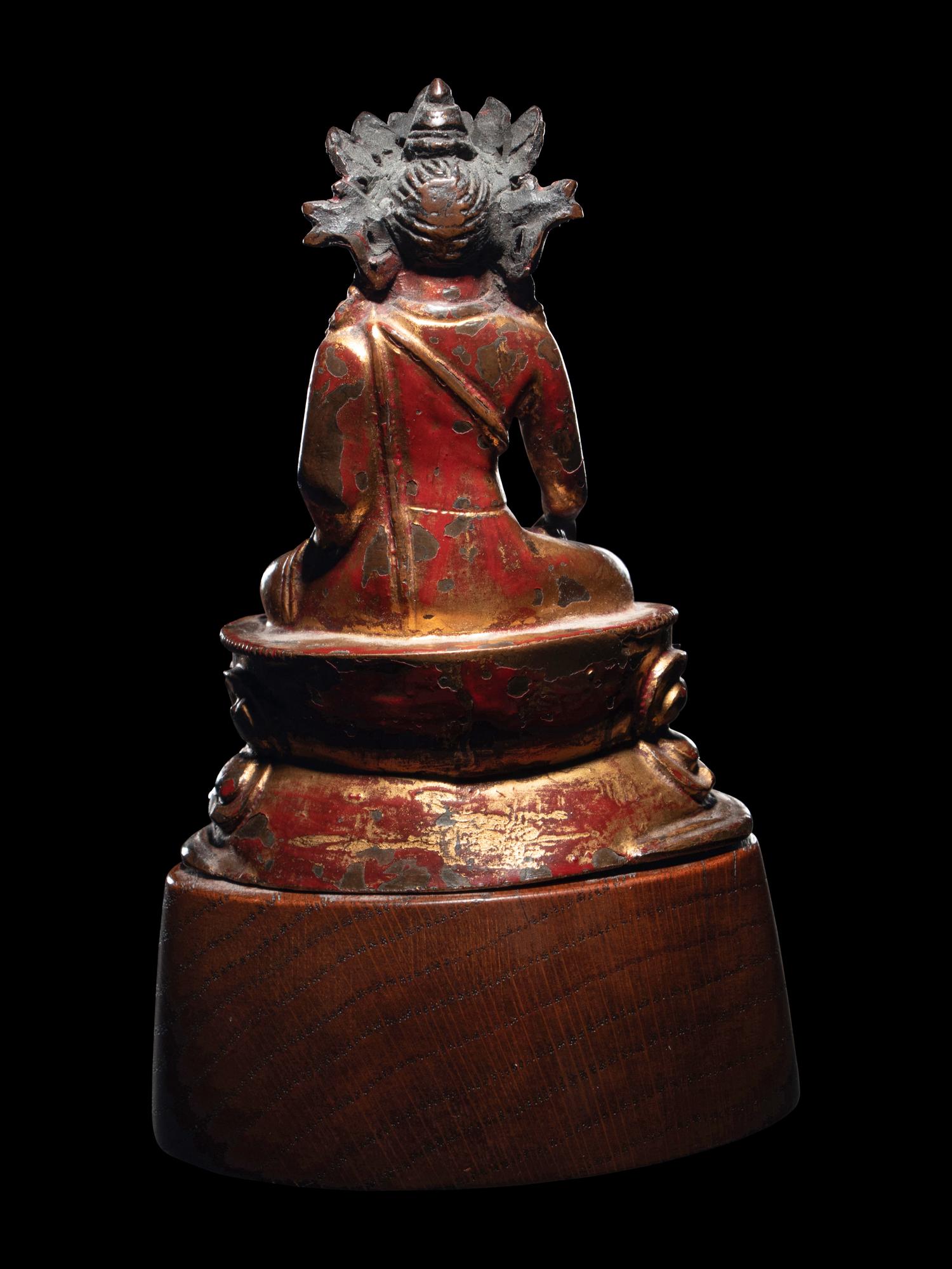 A Sino-Tibetan Gilt Bronze Figure of a Seated Bodhisattva