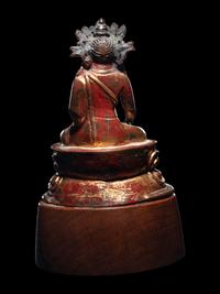 A Sino-Tibetan Gilt Bronze Figure of a Seated Bodhisattva