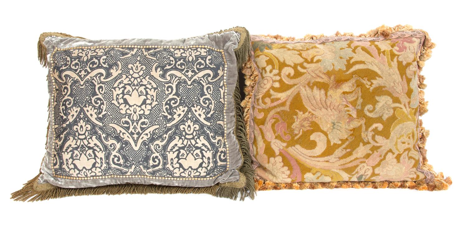 A Group of Twelve Pillows Largest 24 x 24 inches.
