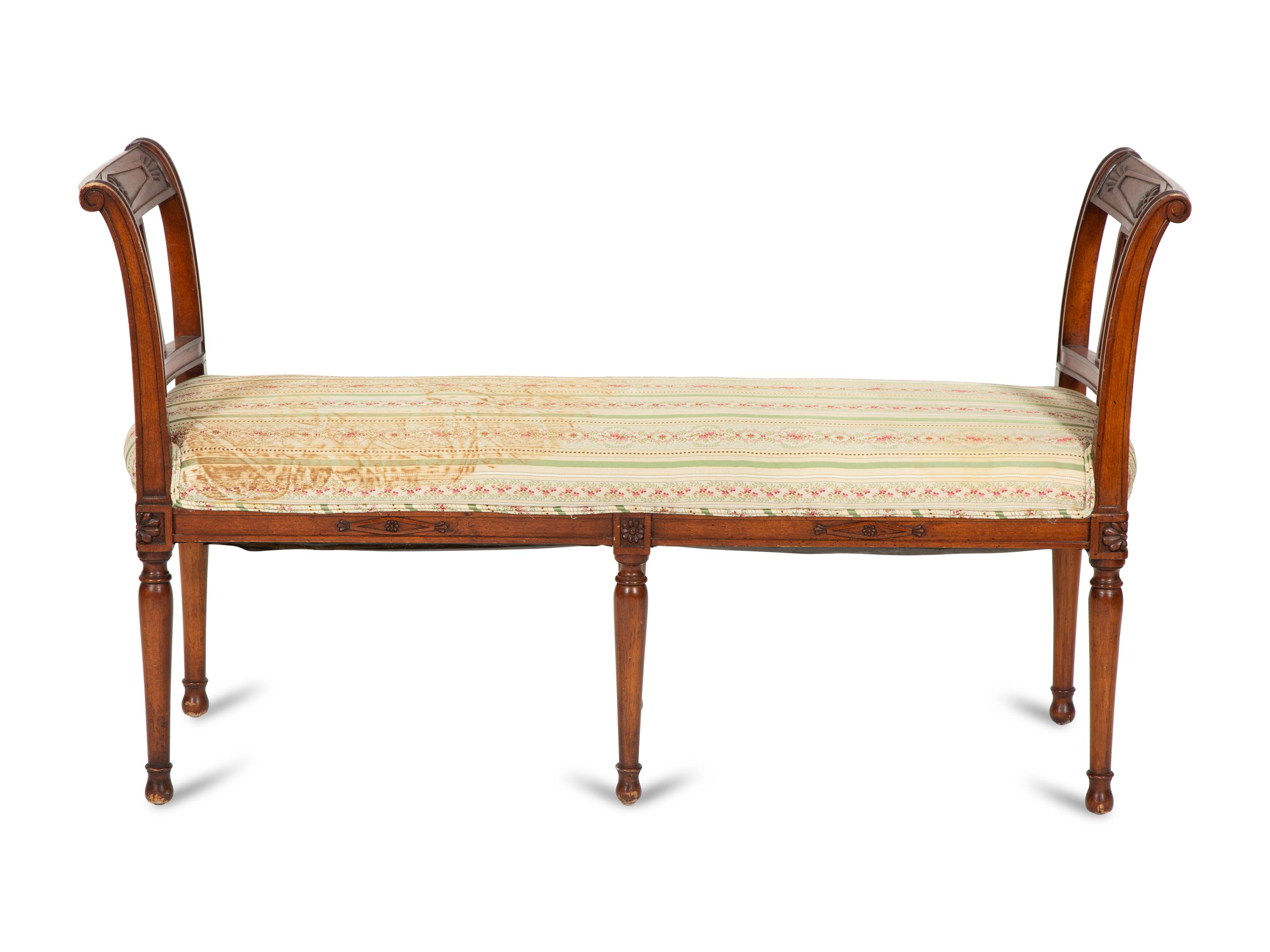 A Empire Style Carved Beechwood Window Bench