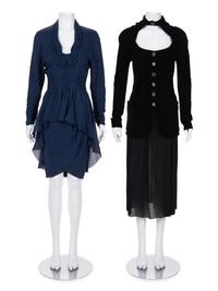 Two Karl Lagerfeld Ensembles: One Dress and One Jacket with Skirt, 1980-90s