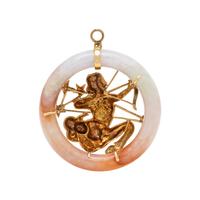 YELLOW GOLD AND JADE SAGITTARIUS PENDANT