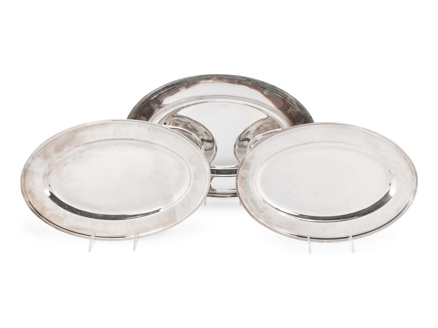 Three French Silver-Plate Serving Dishes