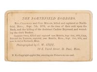 [OUTLAWS]. STIFF, C.W., photographer. Composite CDV of the Northfield Robbers. St. Paul, MN, n.d.