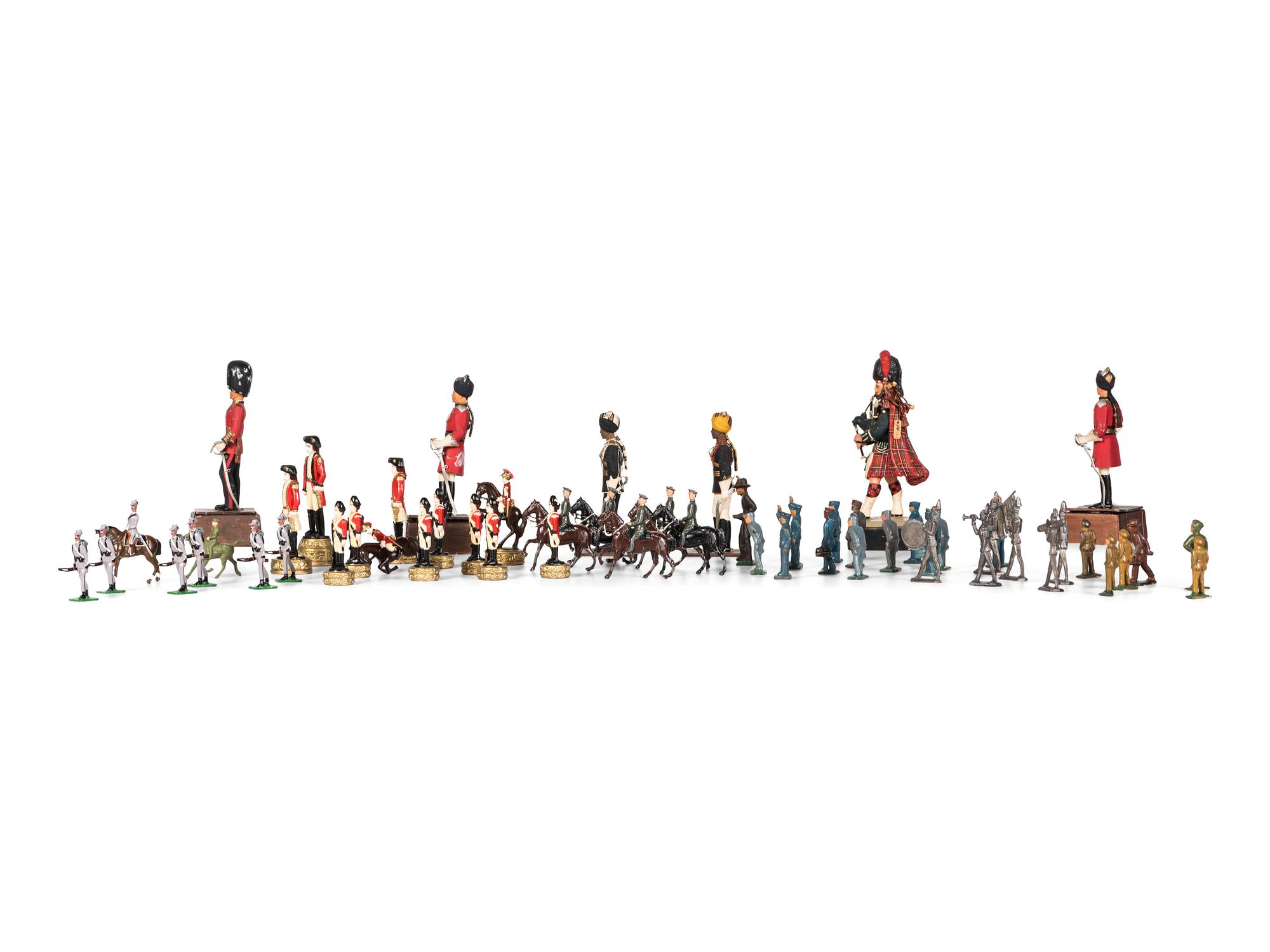 Fifty-Six Painted Lead and Cast Metal Soldiers