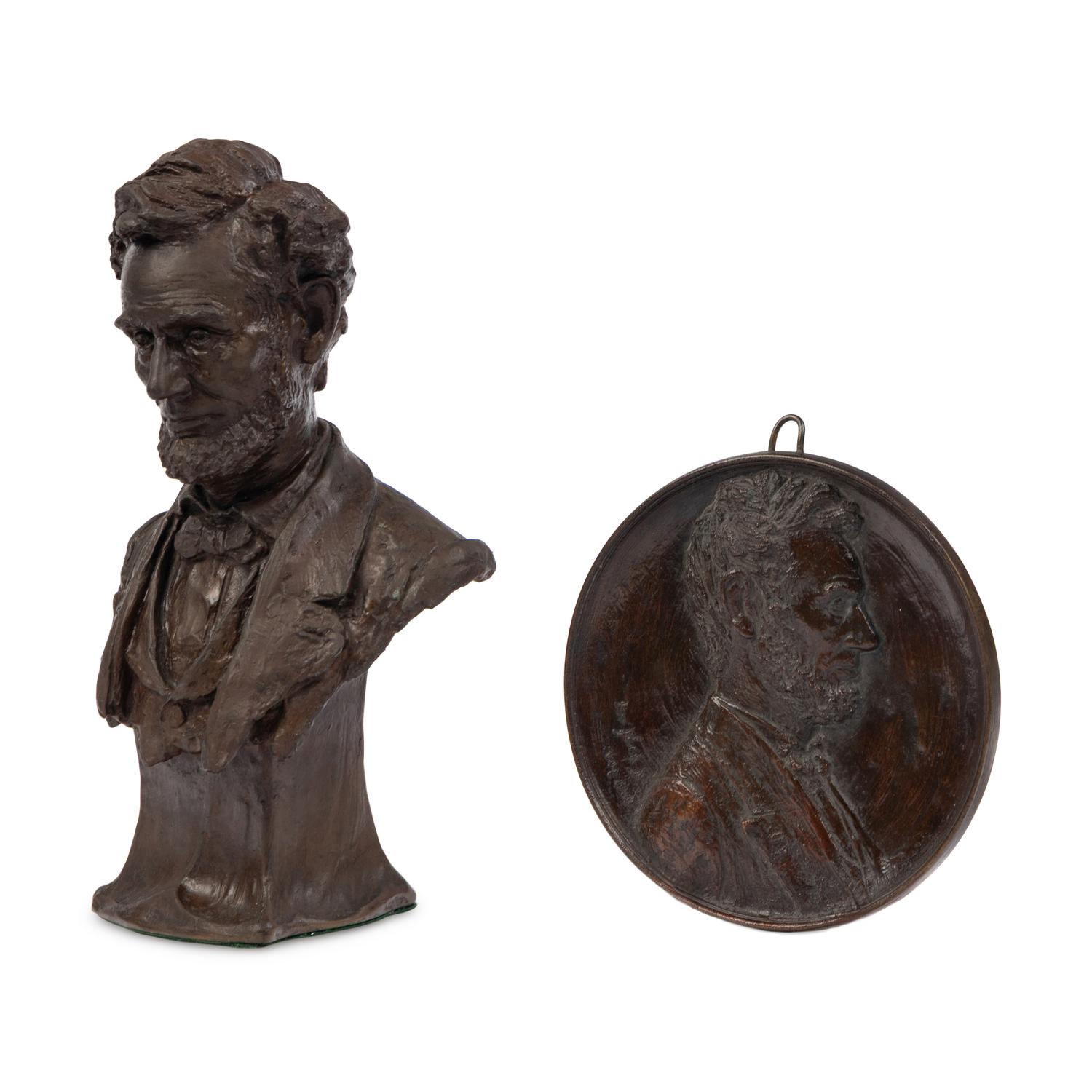 Leo Frank Nock (American, 1875-1949) Portrait bust of Abraham Lincoln bronze