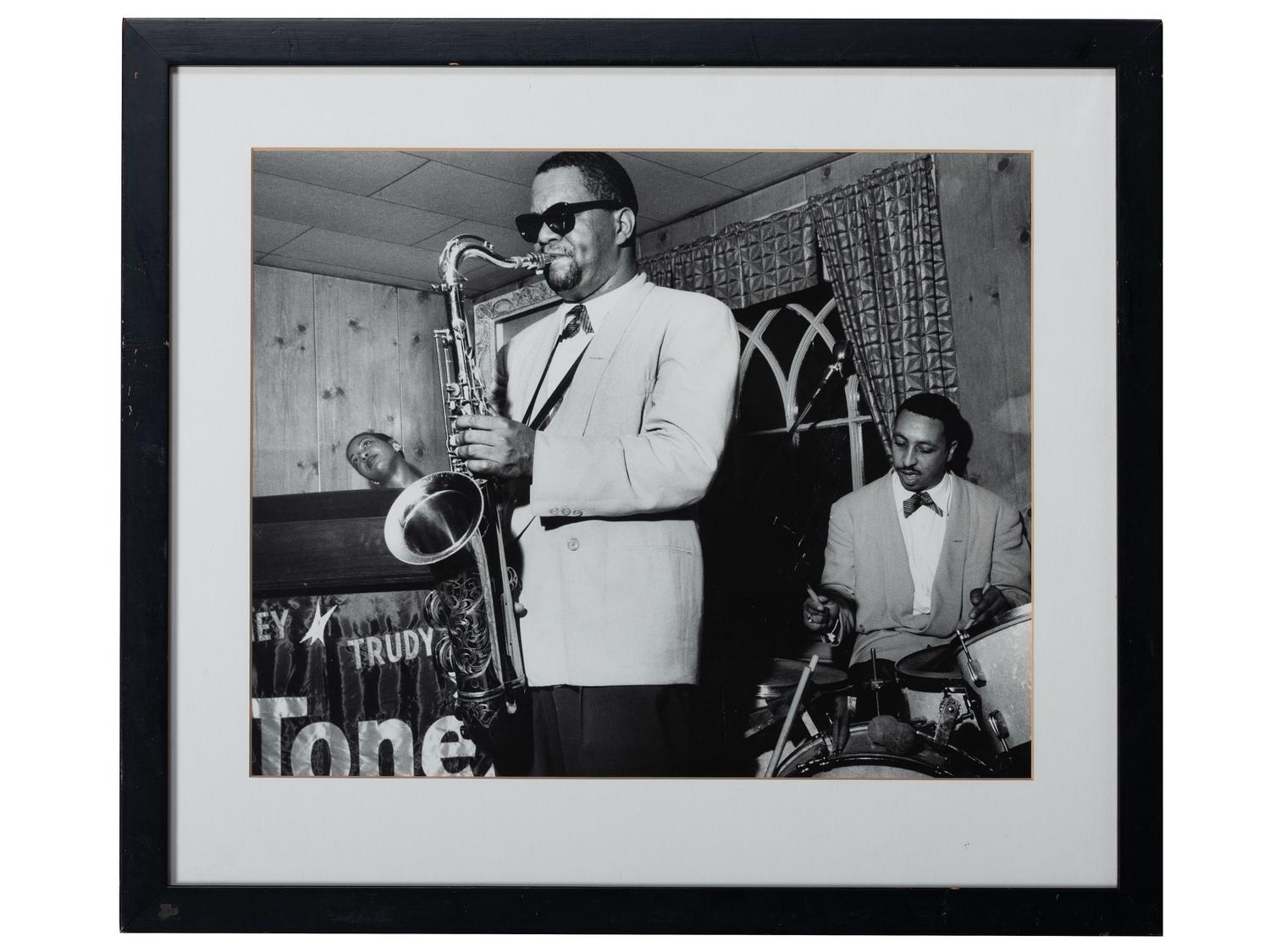 [EARLY PHOTOGRAPHY] -- [MUSIC]. HOEFFLER, Paul (1937-2005), photographer. A group of 2 photographs of jazz musicians. Ca 1960s.