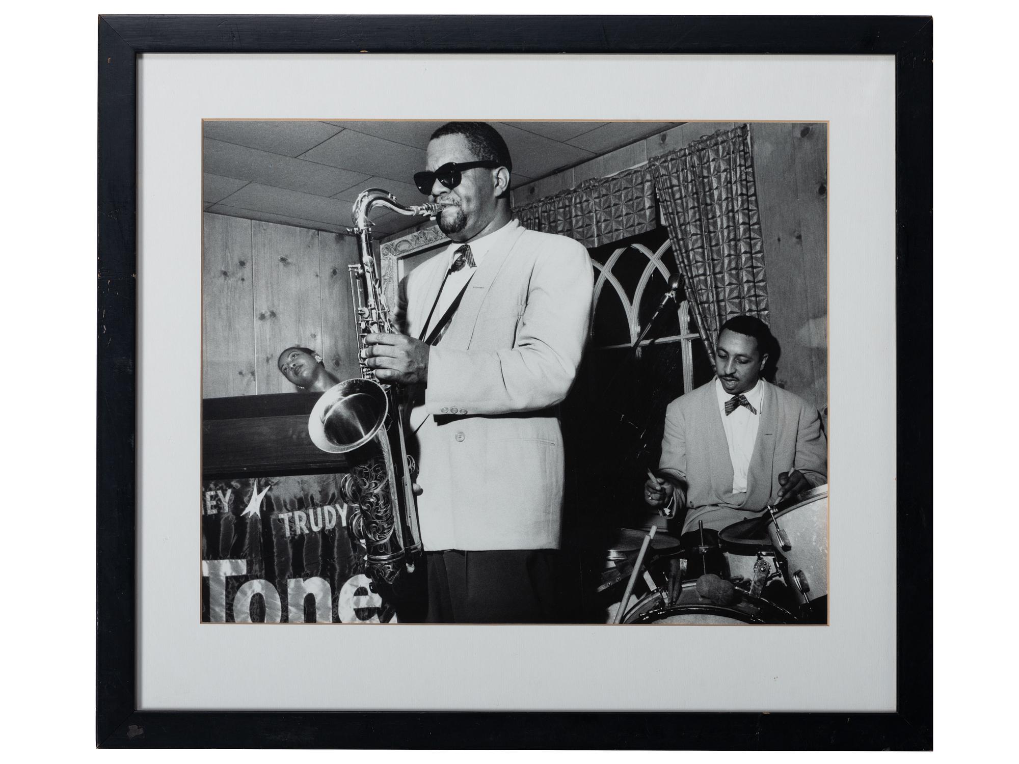 [EARLY PHOTOGRAPHY] -- [MUSIC]. HOEFFLER, Paul (1937-2005), photographer. A group of 2 photographs of jazz musicians. Ca 1960s.