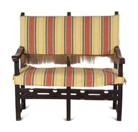A Spanish Baroque Style Walnut Hall Bench