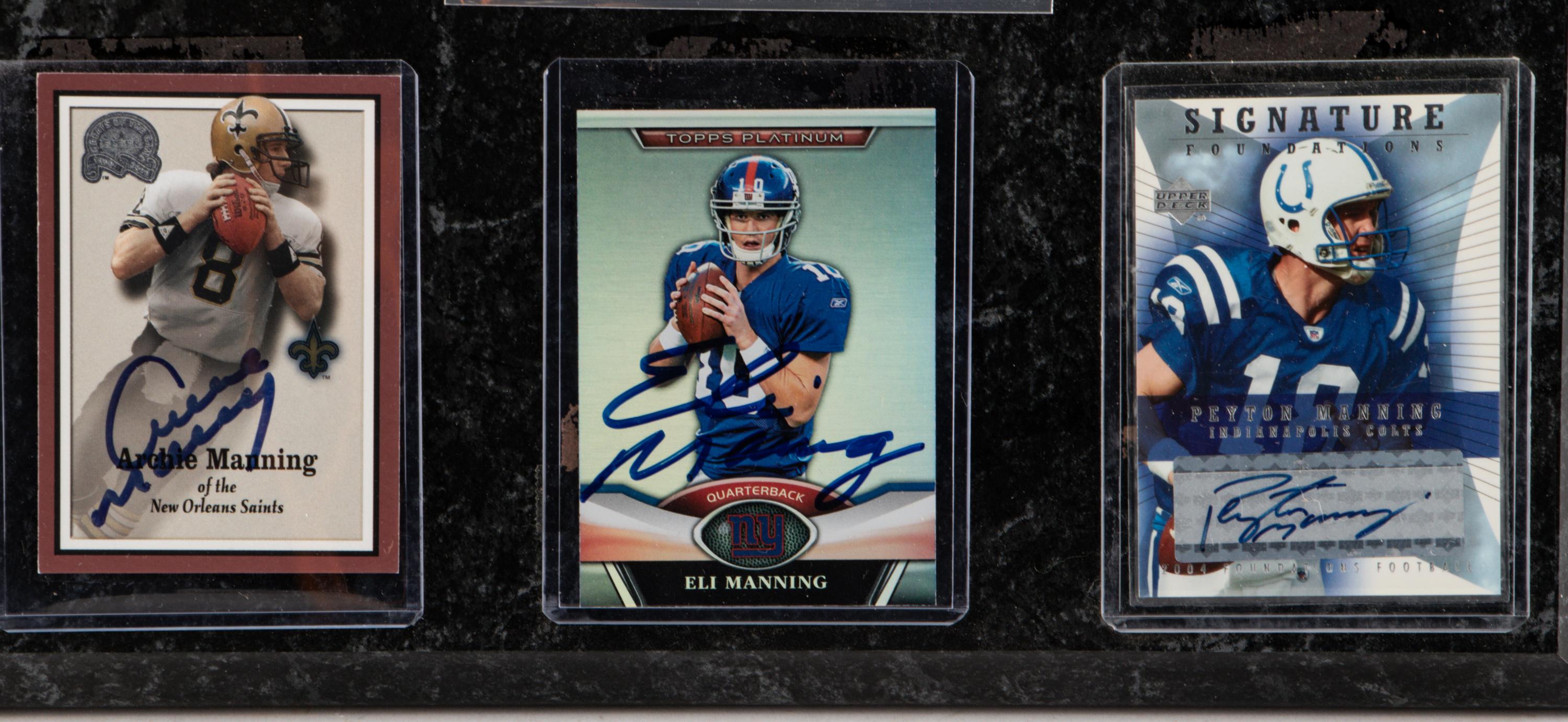 A Group of Manning Family Signed Autograph Football Cards