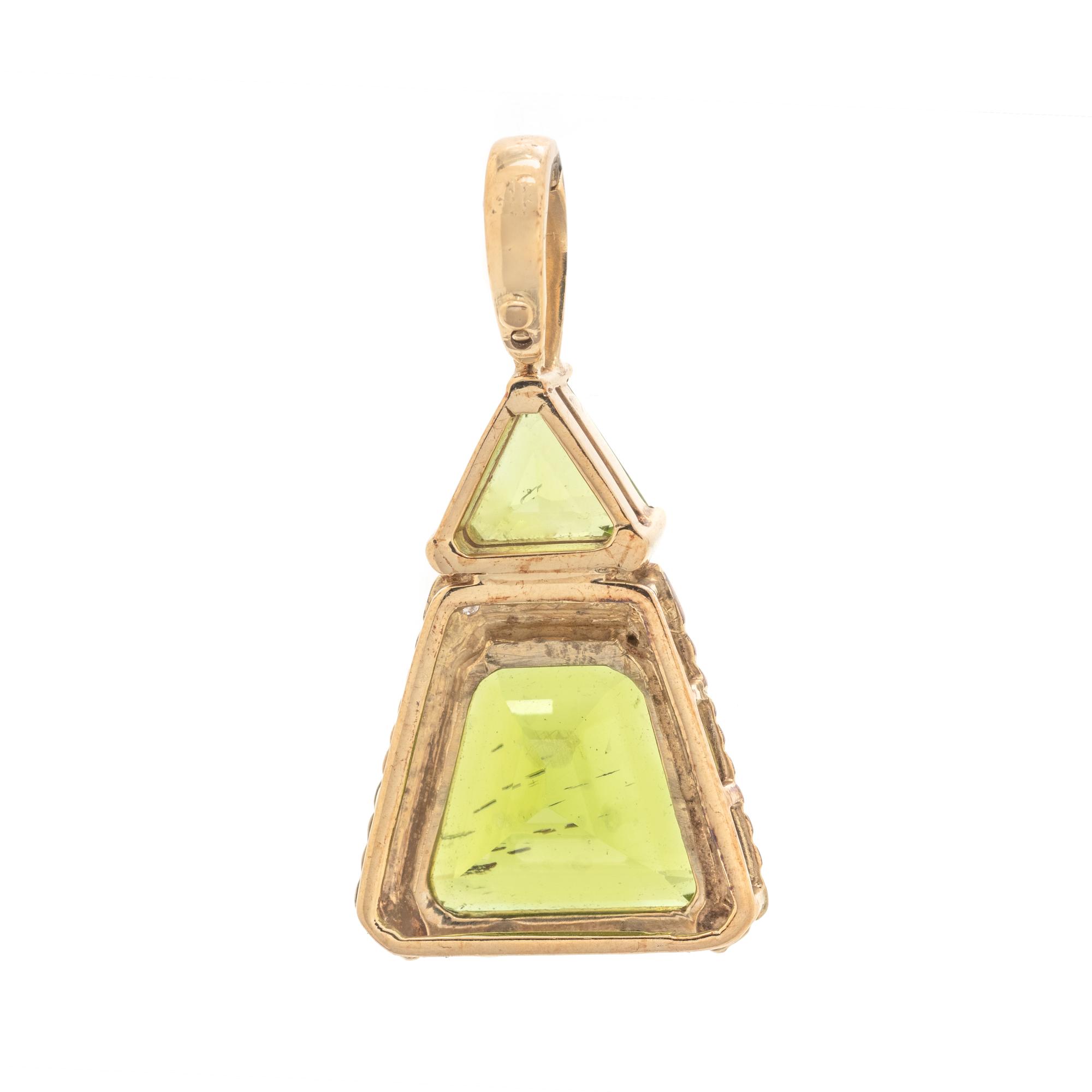PERIDOT AND DIAMOND PENDANT