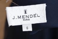 A J. Mendel Navy Jersey Starburst Sleeveless Pleated Gown, Size 6.