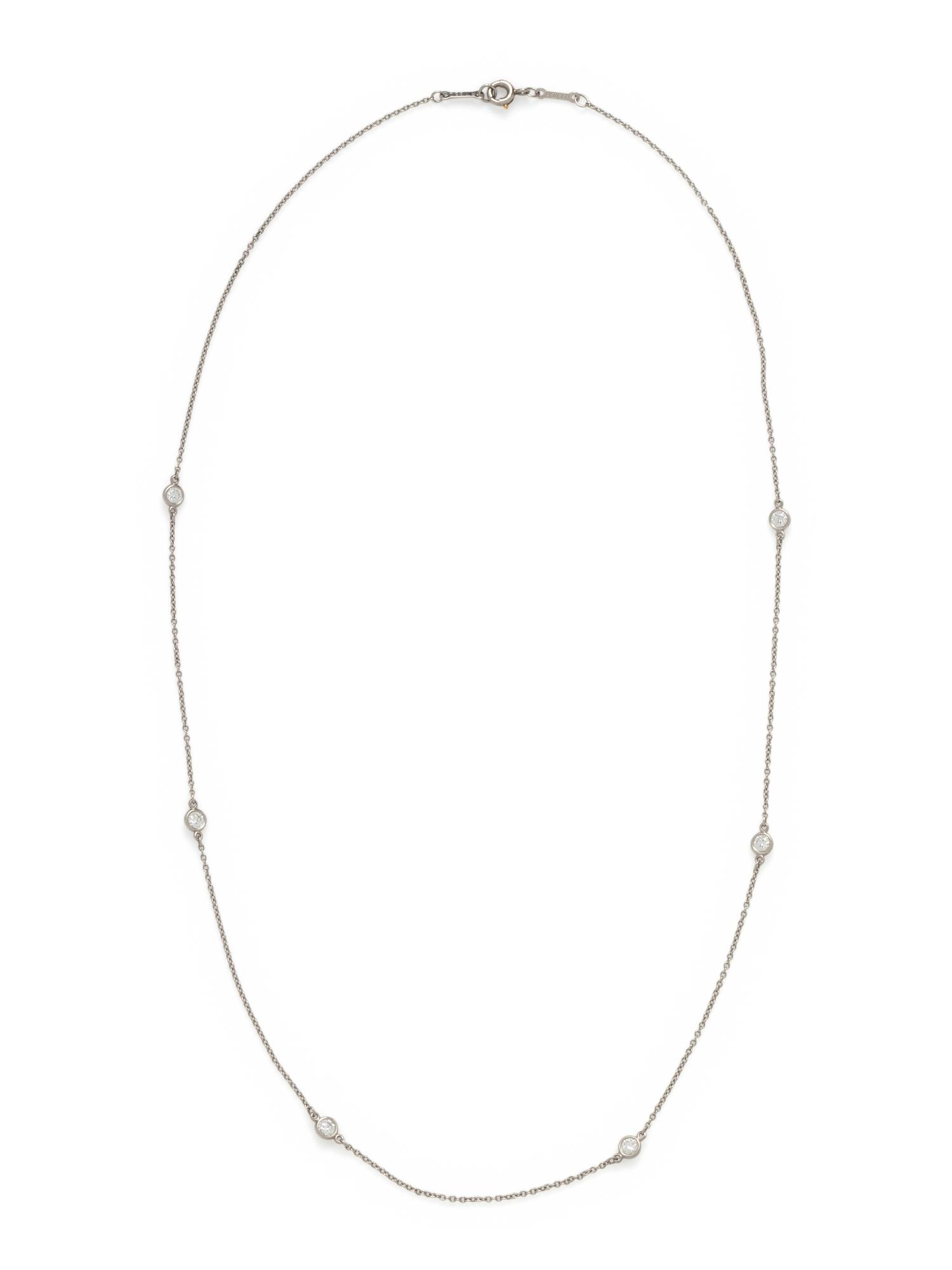 TIFFANY & CO., ELSA PERETTI, PLATINUM 'DIAMONDS BY THE YARD' NECKLACE