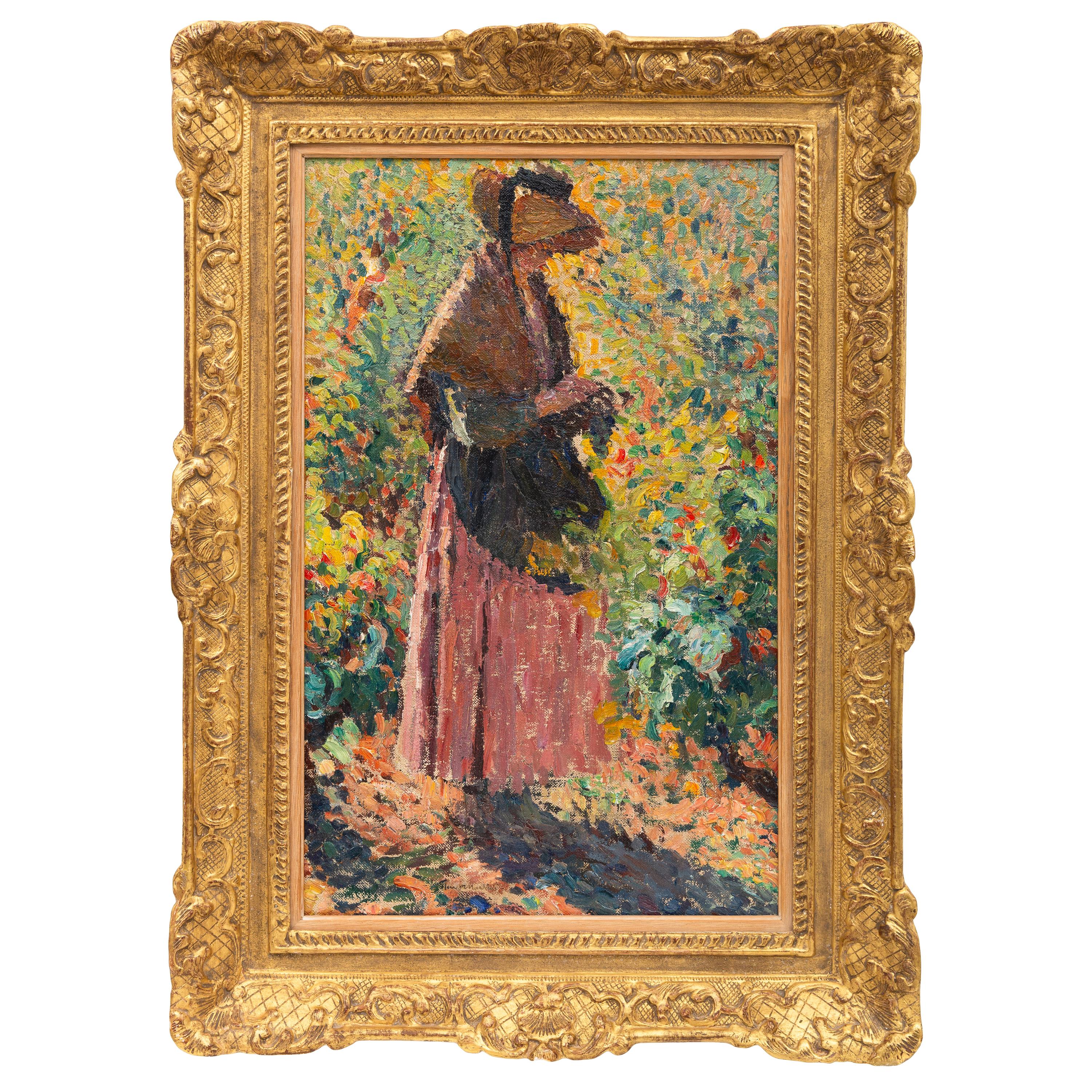 Henri-Jean Guillaume Martin (French, 1860-1943) — Femme dans une Vigne Tenant une Grappe de Raisin (Étude pour 'les Vendanges')