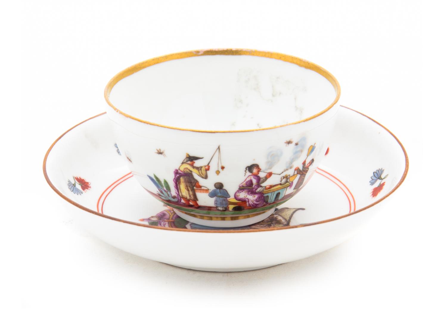 A Meissen Porcelain Tea Bowl and Saucer Diameter 3 inches. — CIRCA 1735