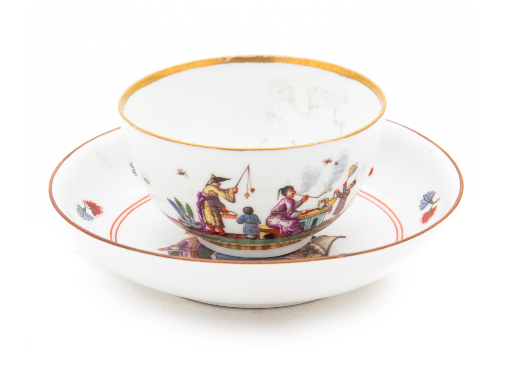 A Meissen Porcelain Tea Bowl and Saucer Diameter 3 inches. — CIRCA 1735