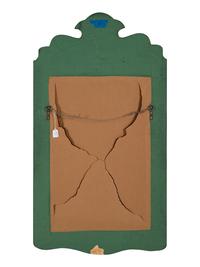 A Queen Anne Style Green Japanned Mirror