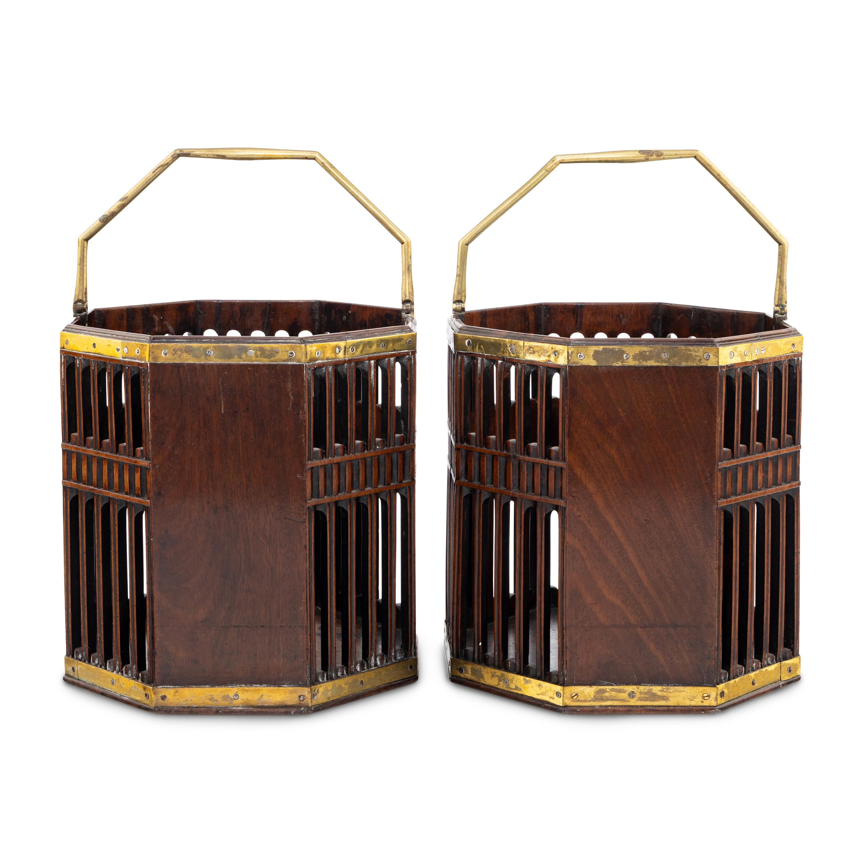 A Pair of George III Mahogany Peat Buckets