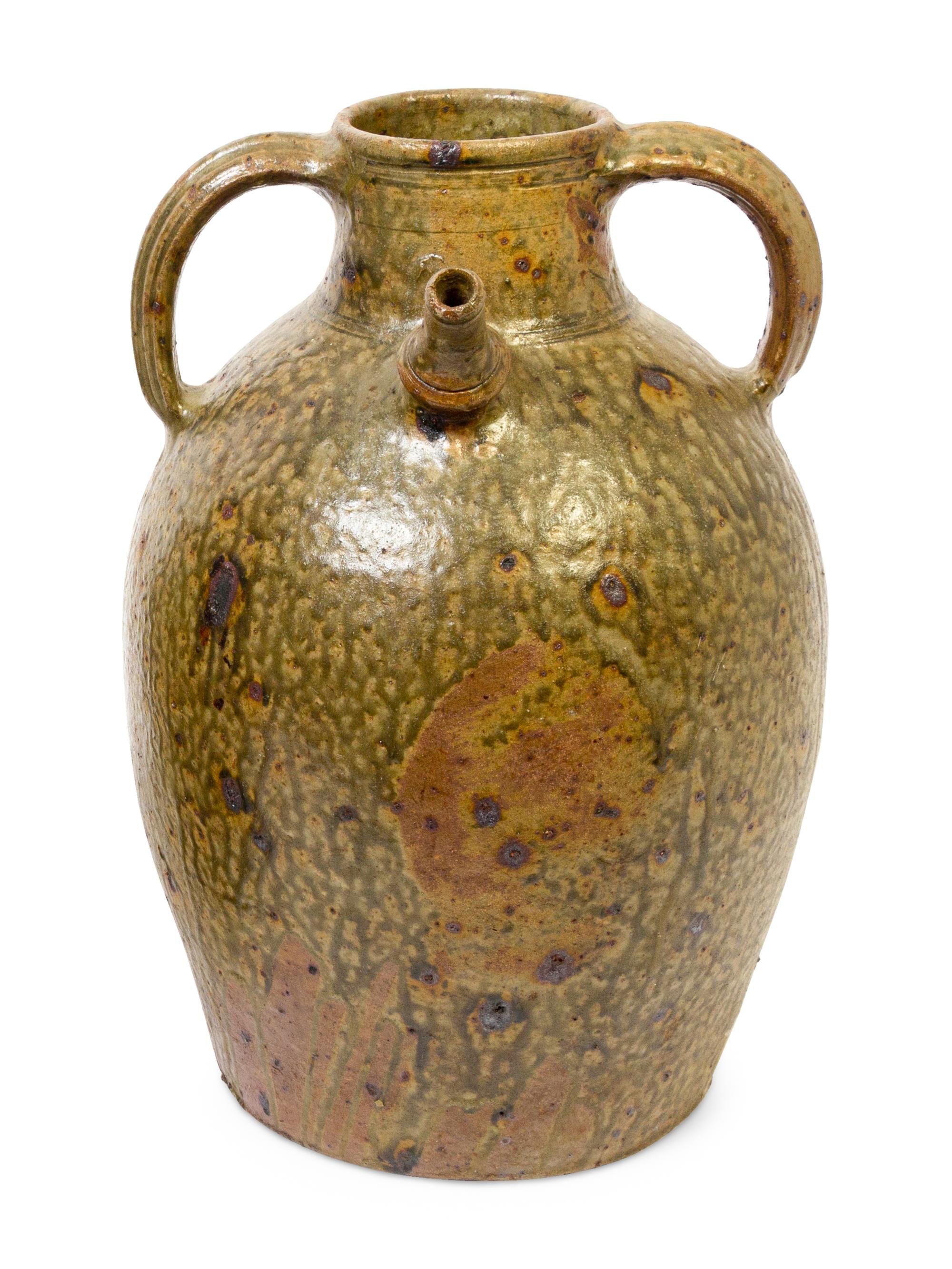 Two French Glazed Earthenware Wine Jugs
