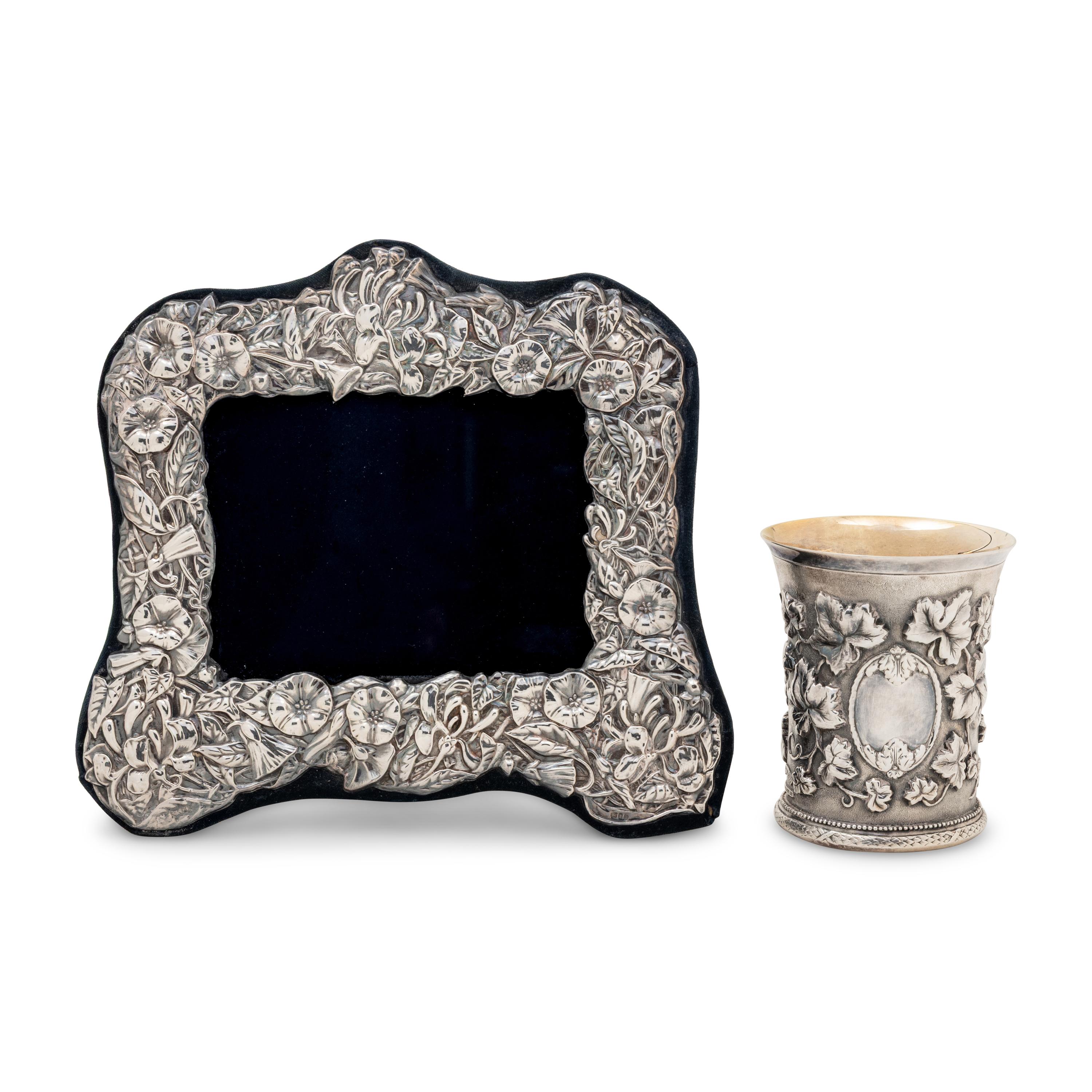 A Galmer Silver Beaker and An English Silver Mounted Frame