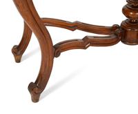 A Continental Walnut Marble-Top Console Table