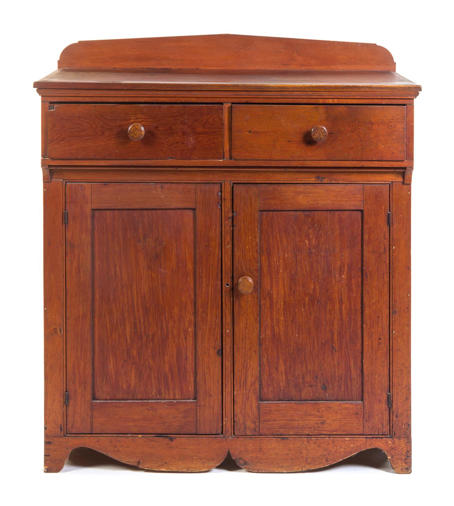 An American Cherry Cabinet Height 54 1/4 x width 48 x depth 20 1/2 inches. — 19TH CENTURY