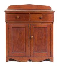 An American Cherry Cabinet Height 54 1/4 x width 48 x depth 20 1/2 inches. — 19TH CENTURY