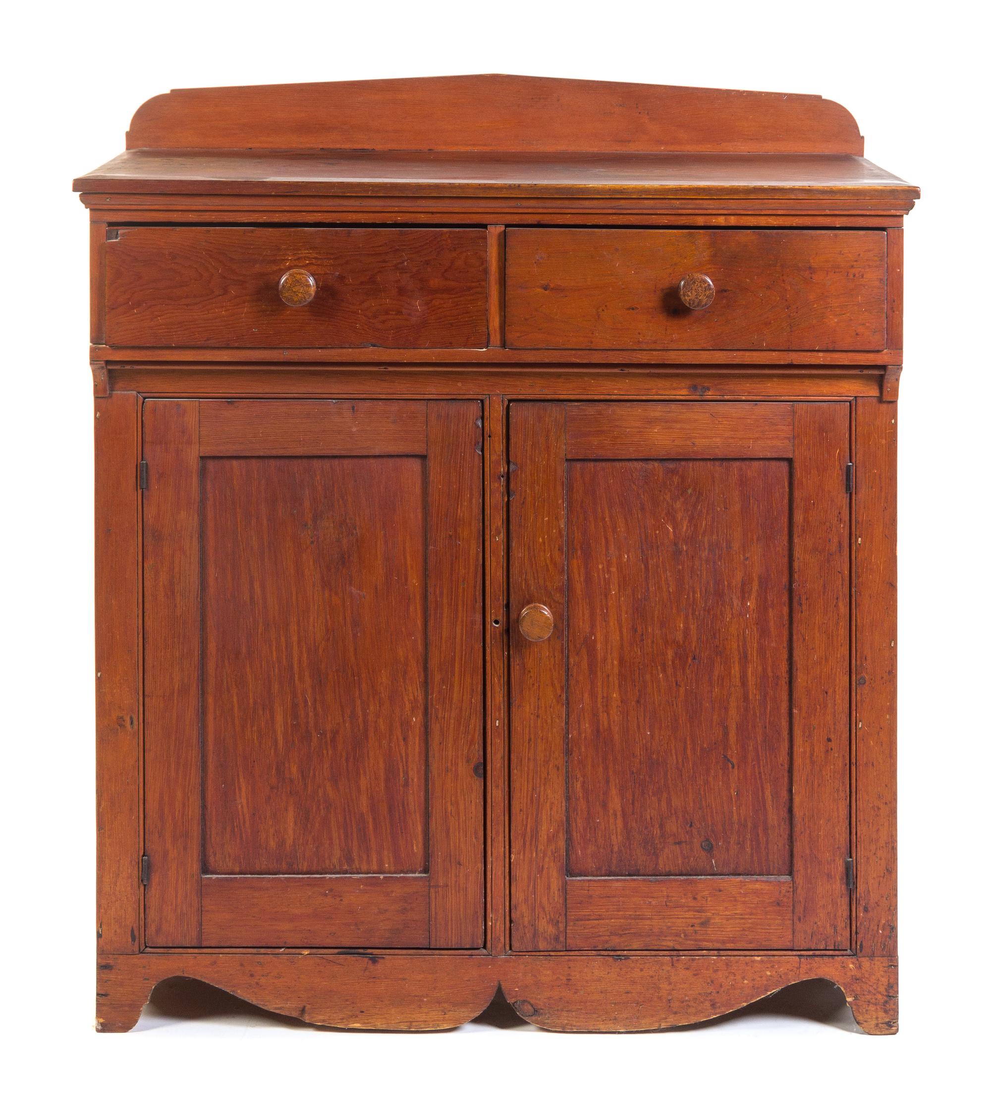 An American Cherry Cabinet Height 54 1/4 x width 48 x depth 20 1/2 inches. — 19TH CENTURY