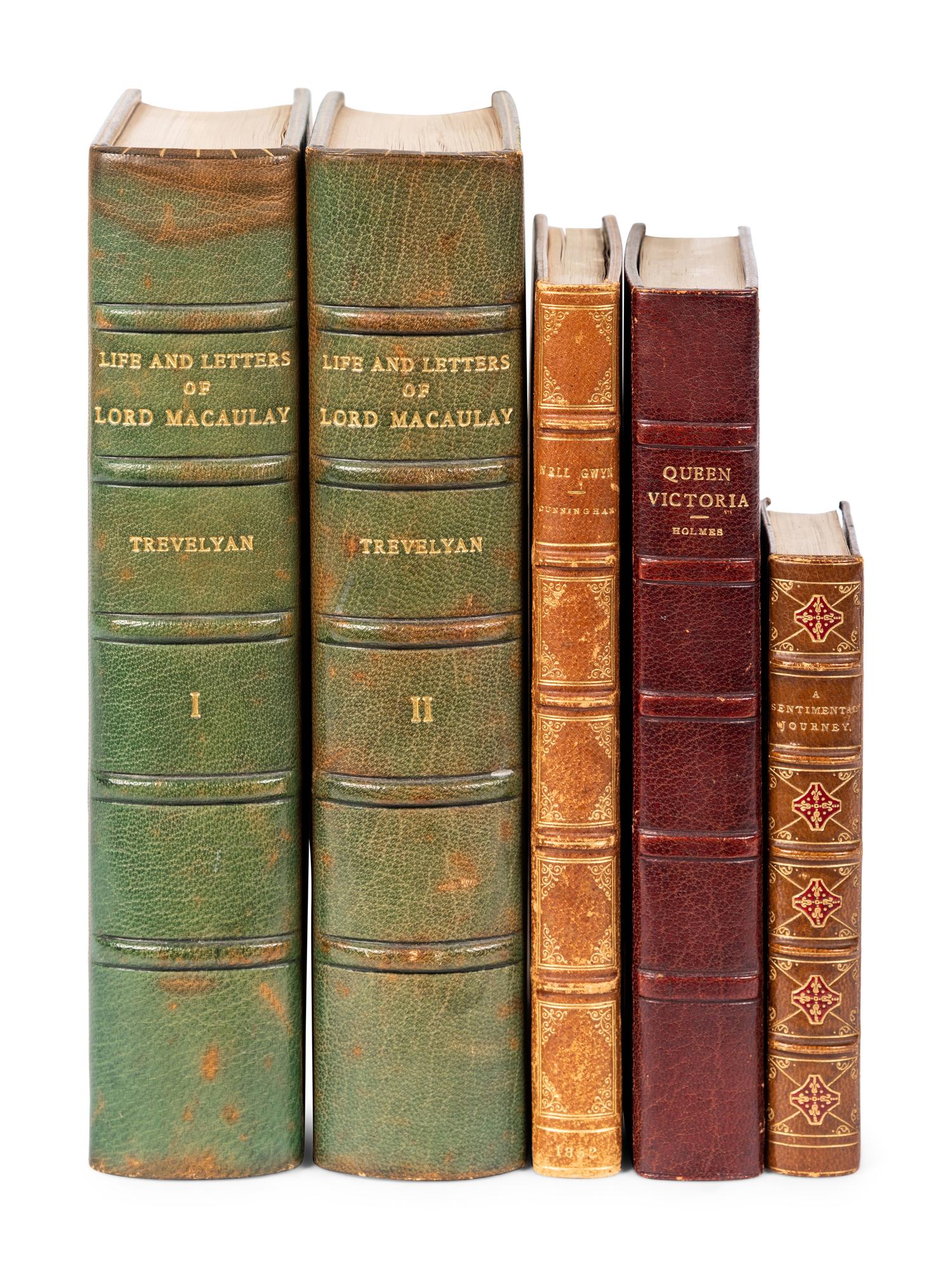 [FINE BINDINGS] -- A group of 4 works in 5 volumes in finely bound, comprising: