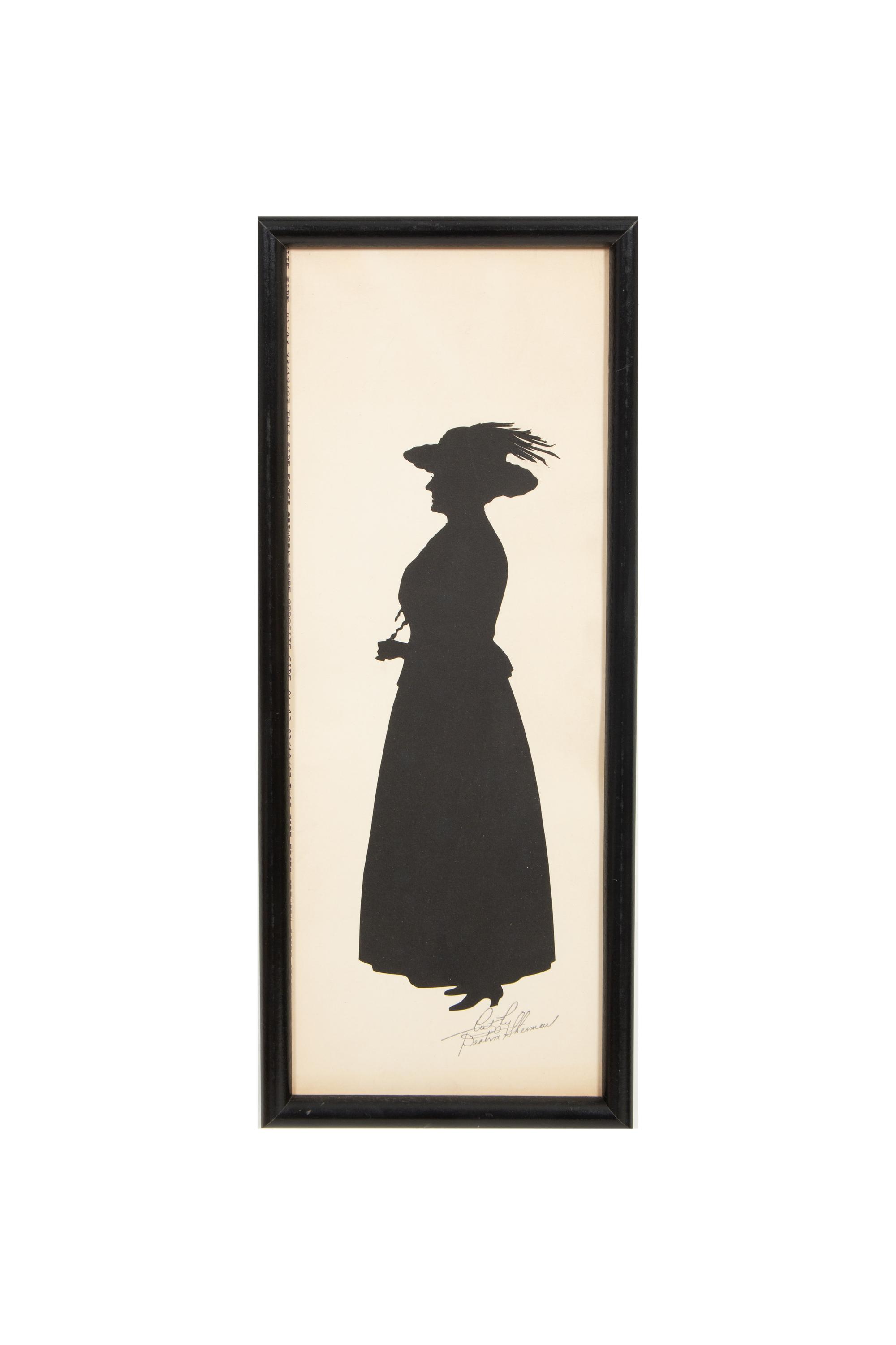 An Assemblage of Framed Paper Silhouettes Featuring 3 Beatrix Sherman Works