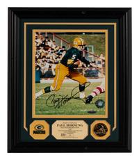 A Group of Five Photographs and Artwork Associated with the Green Bay Packers Formerly Displayed at Mike Ditka’s Restaurant